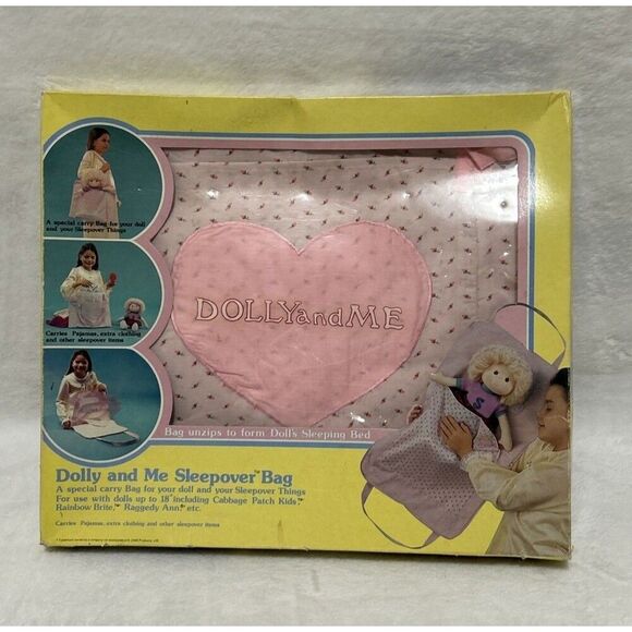 Vtg Dolly And Me Sleepover Bag Pink Floral For Dolls Up To 18” Embroidered - Picture 1 of 13